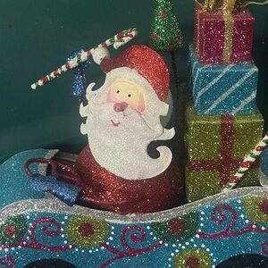 Pier 1 Glittery Santa and Gifts Holiday Decor